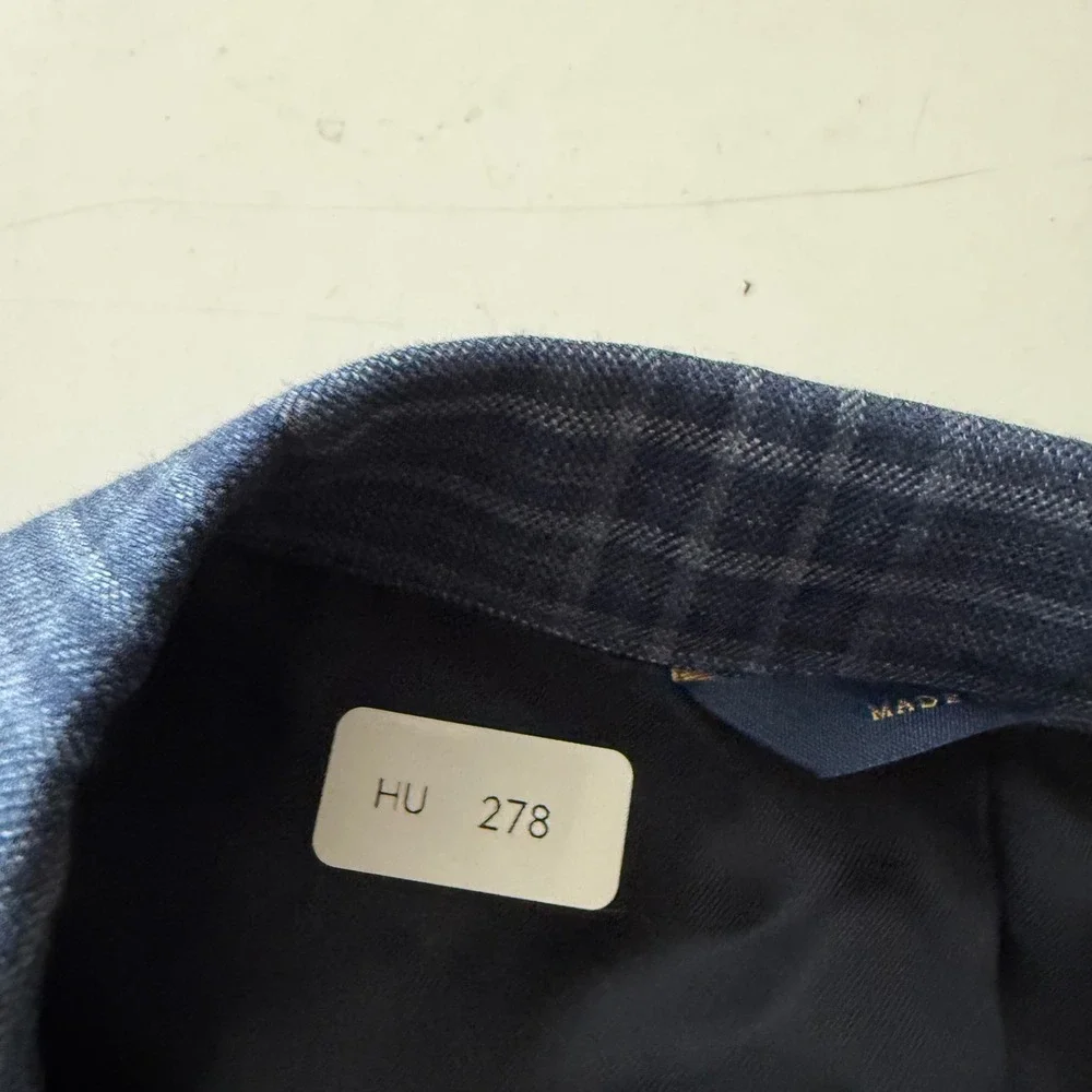 Brooks Brothers Regent Fit Blue Plaid 100% Lambswool Blazer Sport Coat 46R